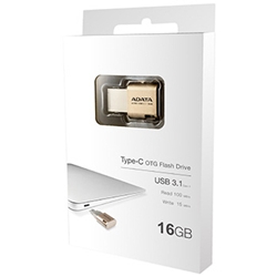 USB 3.1 Type-C & USB 2.0/3.0 Type-A両対応 OTGデュアルコネクタ フラッシュドライブ ゴールド/16GB AUC350-16G-CGD