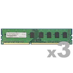 DDR3-1333/PC3-10600 Unbuffered DIMM 2GB×3枚組 ADS10600D-2G3