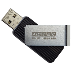 USB2.0 回転式フラッシュメモリ 8GB AD-UPTB ブラック AD-UPTB8G-U2