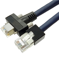 GigE Vision対応CAT5e LANロボットケーブル RJ45(片側スクリュー) 2重シールド 10m C5ES-RT-NV-S-10