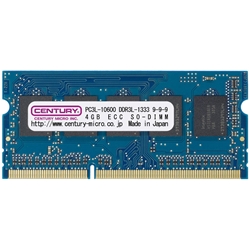 産業機器向け低電圧1.35v PC3L-10600/DDR3L-1333 4GB ECC SO-DIMM 日本製 CD4G-SOD3LUE1333