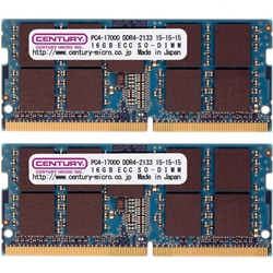 産業機器向け PC4-17000/DDR4-2133 32GBキット(16GB 2枚組) ECC SO-DIMM 1.2v 日本製 CK16GX2-SOD4UE2133