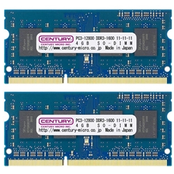 アップル用 PC3-12800/DDR3-1600 8GBキット(4GB 2枚組) SO-DIMM 日本製 CK4GX2-SOD3U1600M