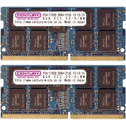 産業機器向け PC4-17000/DDR4-2133 16GBキット(8GB 2枚組) ECC SO-DIMM 1.2V 日本製 CK8GX2-SOD4UE2133