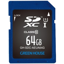 データ復旧サービス付 SDXCメモリーカード UHS-I クラス10 64GB GH-SDC-AEUA64G