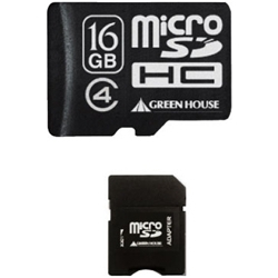 microSDHCカード(アダプタ付属) 16GB Class4 GH-SDMRHC16G4