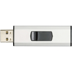 キャップ不要 USB3.0メモリー スライドコネクタ メタルボディ シルバー/ブラック 16GB GH-UFY3EA16GBK