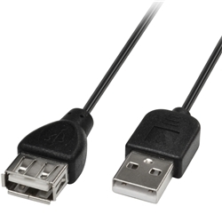 USB2.0ケーブル スリム A-A 1.5m ブラック GH-USBS20A/1.5MK