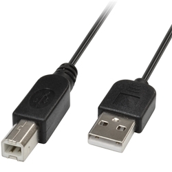 USB2.0ケーブル スリム A-B 2.5m ブラック GH-USBS20B/2.5MK