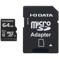 UHS スピードクラス1対応 microSDXCメモリーカード(SDカード変換アダプター付) 64GB MSDU1-64G
