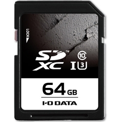 UHS スピードクラス3対応 SDXCメモリーカード 64GB SDU3-64G