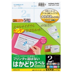 プリンタを選ばない はかどりラベル(各社共通レイアウト) A4 2面 100枚 KPC-E1021-100