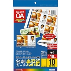 カラーLBP&PPC用名刺カード 光沢紙 A4 10面付 10枚 LBP-VG10