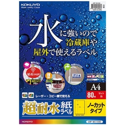 カラーLBP&カラーコピー用超耐水紙ラベル A4・ノーカット・80枚 LBP-WS1900