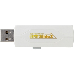 16GB USB3.0/2.0対応スライド式フラッシュメモリ Xiao Slide 3 (ホワイト) PFU-XS3S/16GW