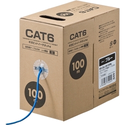 CAT6UTP単線ケーブルのみ(100m・ブルー) KB-C6L-CB100BL