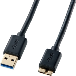 USB3.0対応マイクロケーブル(USB IF認証タイプ・ブラック・1.8m) KU30-AMC18BK