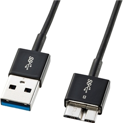 USB3.0対応マイクロケーブル(超極細タイプ・ブラック・0.3m) KU30-AMCSS03