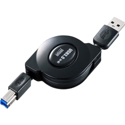 USB3.0巻取りケーブル(ブラック・1m) KU30-M10