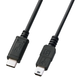 USB2.0 Type C-miniBケーブル(2m・ブラック) KU-CMB20