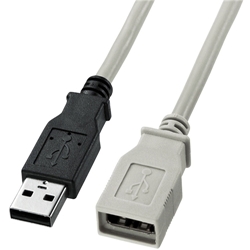 USB延長ケーブル(ライトグレー・2m) KU-EN2K