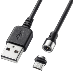 Magnet脱着式microUSBケーブル(ブラック・1m) KU-MMG1