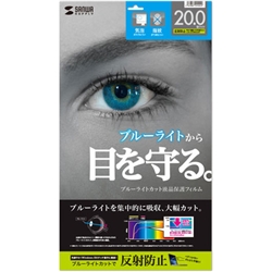 20.0型ワイド対応ブルーライトカット液晶保護指紋反射防止フィルム LCD-200WBCAR