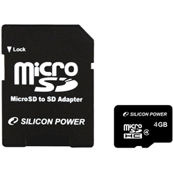 microSDHCカード 4GB (Class4) 永久保証 (SDHCアダプター付) SP004GBSTH004V10