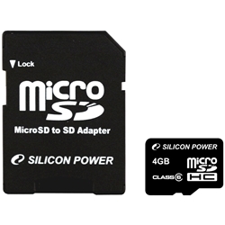 microSDHCカード 4GB (Class6) 永久保証 (SDHCアダプター付) SP004GBSTH006V10