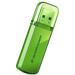 USBフラッシュメモリ HELIOS 101Series 8GB グリーン 永久保証 SP008GBUF2101V1N