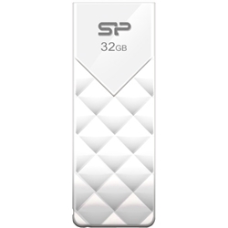 USB2.0フラッシュメモリ Ultima U03 32GB スノーホワイト スライド式 永久保証 SP032GBUF2U03V1W