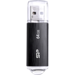 USB2.0フラッシュメモリ Ultima U02 Series 64GB ブラック キャップ ストラップホール付き SP064GBUF2U02V1KJP