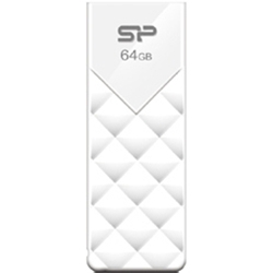 USB2.0フラッシュメモリ Ultima U03 Series 64GB スノーホワイト スライド式 永久保証 SP064GBUF2U03V1W
