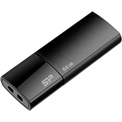 USB2.0フラッシュメモリ Ultima U05 Series 64GB ブラック スライド式 SP064GBUF2U05V1K